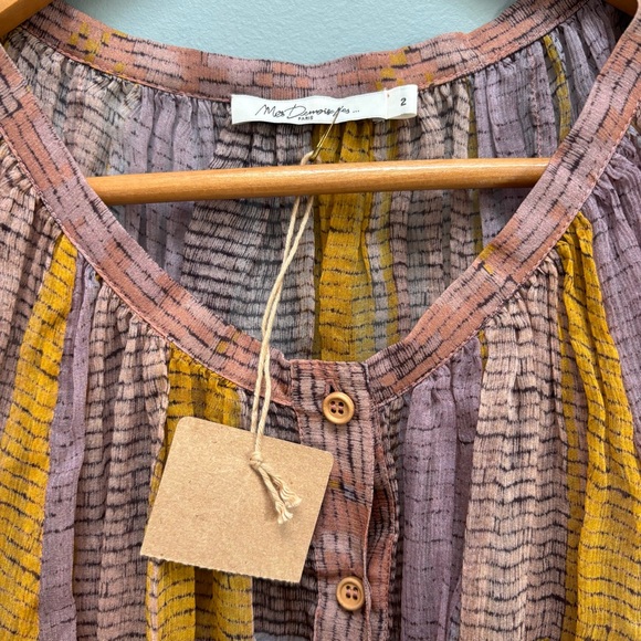 Mes Demoiselles Morgana Silk Peasant Blouse Long Sleeves 2 - Picture 8 of 12